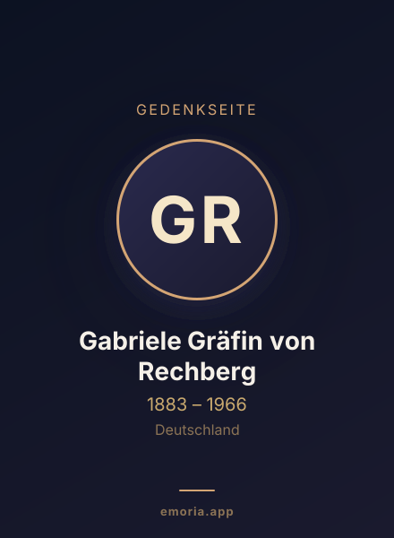 Gedenkportrait von Gabriele Gräfin von Rechberg
