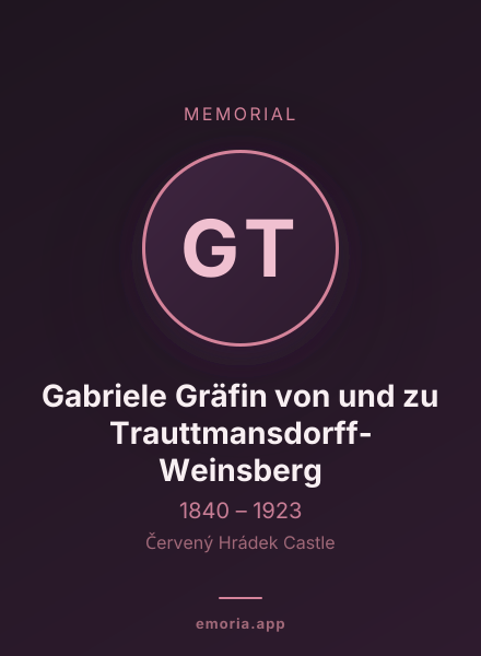 Memorial portrait of Gabriele Gräfin von und zu Trauttmansdorff-Weinsberg
