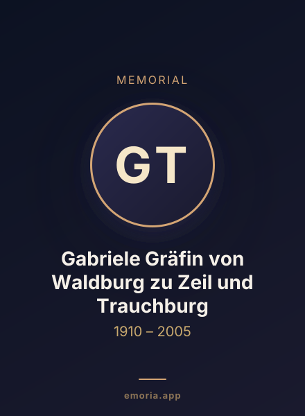 Memorial portrait of Gabriele Gräfin von Waldburg zu Zeil und Trauchburg