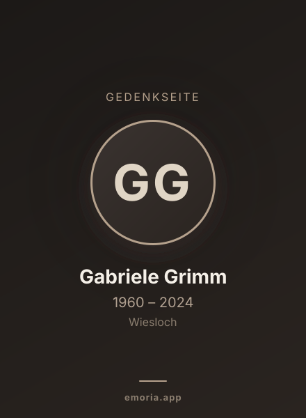 Gedenkportrait von Gabriele Grimm
