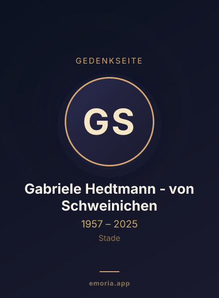 Gedenkportrait von Gabriele Hedtmann - von Schweinichen