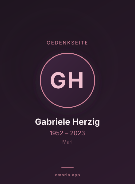 Gedenkportrait von Gabriele Herzig