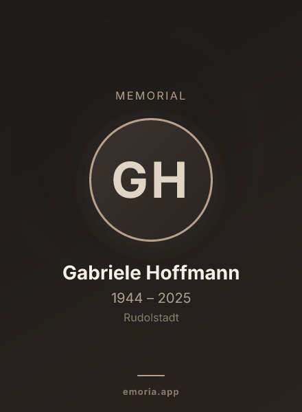 Memorial portrait of Gabriele Hoffmann