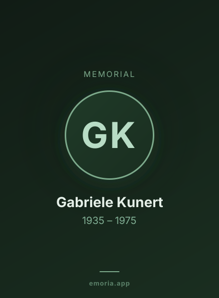 Memorial portrait of Gabriele Kunert