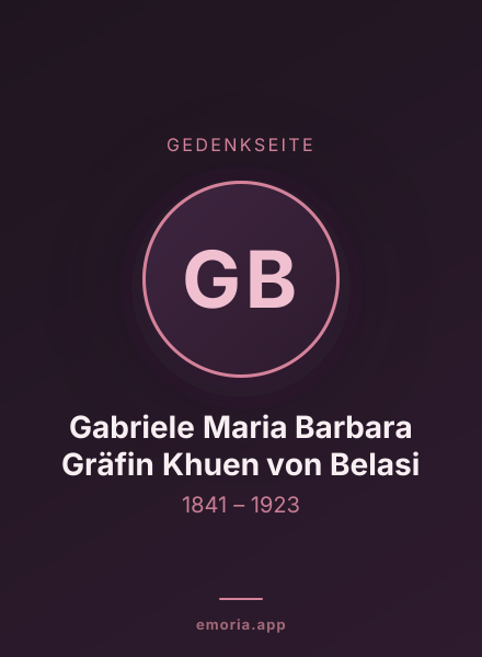 Gedenkportrait von Gabriele Maria Barbara Gräfin Khuen von Belasi