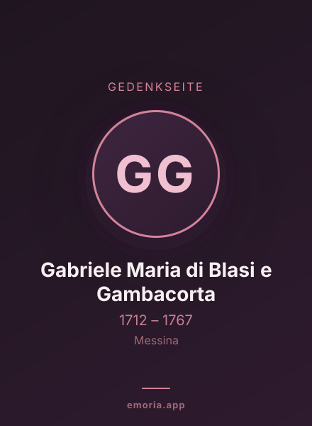 Gedenkportrait von Gabriele Maria di Blasi e Gambacorta