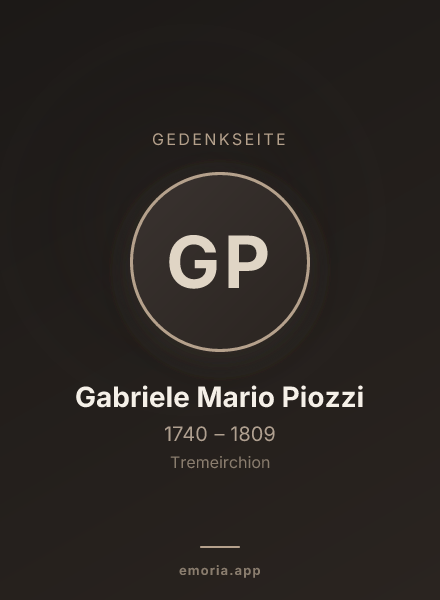 Gedenkportrait von Gabriele Mario Piozzi