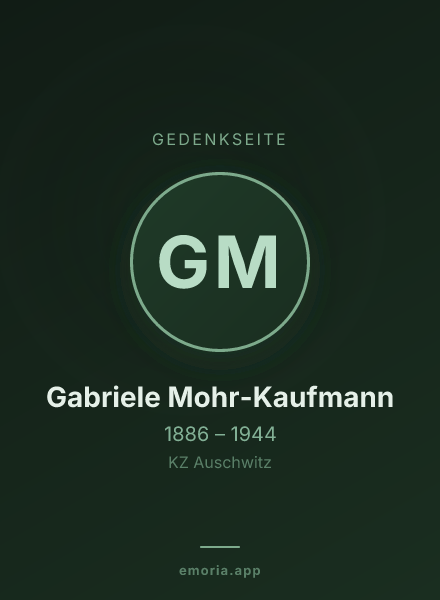 Gedenkportrait von Gabriele Mohr-Kaufmann