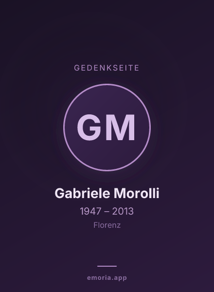 Gedenkportrait von Gabriele Morolli