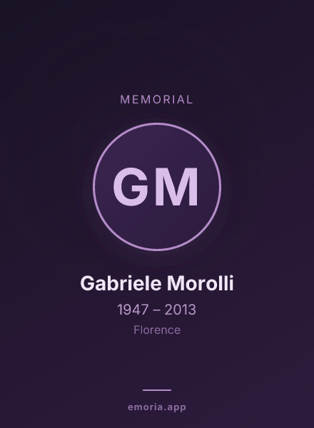 Memorial portrait of Gabriele Morolli