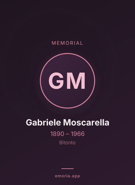Memorial portrait of Gabriele Moscarella