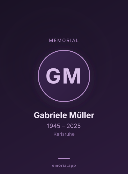 Memorial portrait of Gabriele Müller