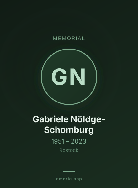 Memorial portrait of Gabriele Nöldge-Schomburg