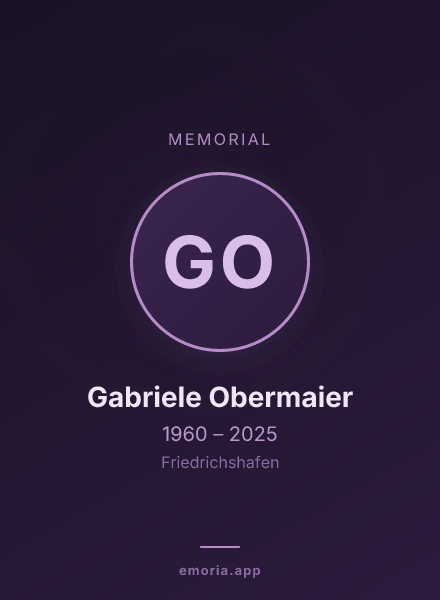 Memorial portrait of Gabriele Obermaier