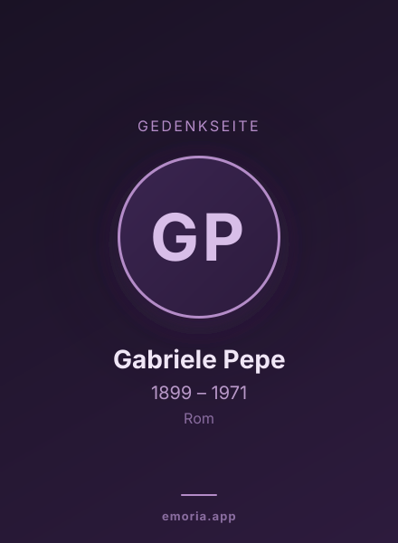 Gedenkportrait von Gabriele Pepe