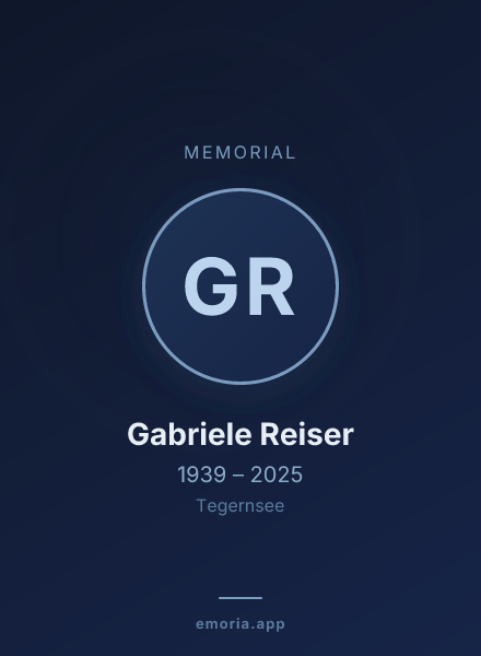 Memorial portrait of Gabriele Reiser