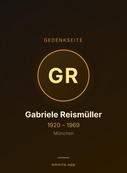 Gedenkportrait von Gabriele Reismüller