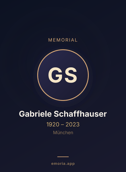 Memorial portrait of Gabriele Schaffhauser