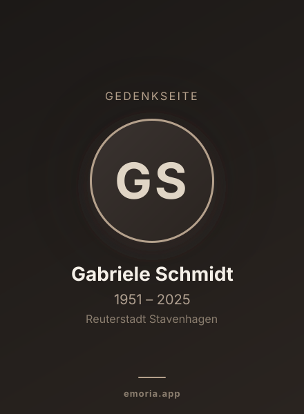 Gedenkportrait von Gabriele Schmidt