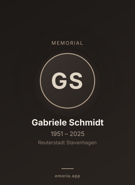 Memorial portrait of Gabriele Schmidt