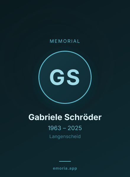 Memorial portrait of Gabriele Schröder