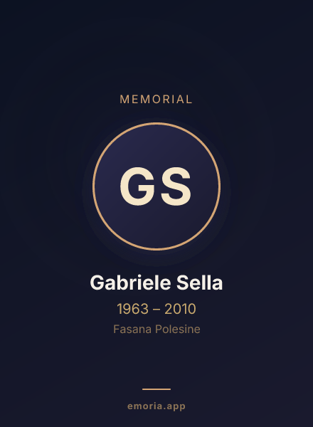 Memorial portrait of Gabriele Sella