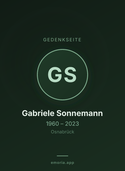 Gedenkportrait von Gabriele Sonnemann