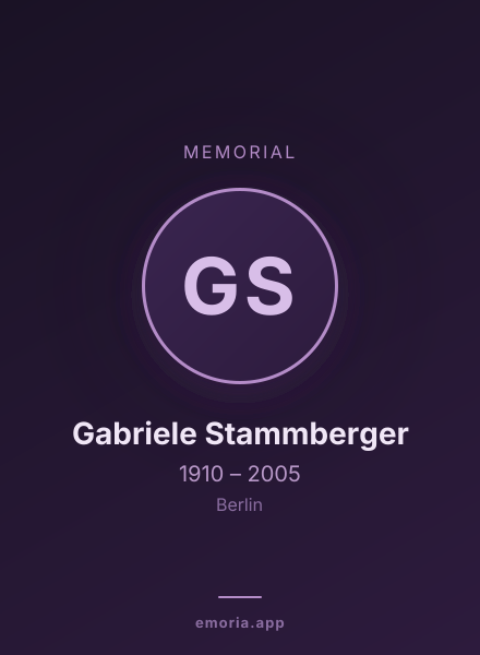 Memorial portrait of Gabriele Stammberger