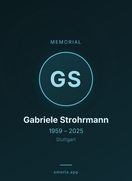 Memorial portrait of Gabriele Strohrmann