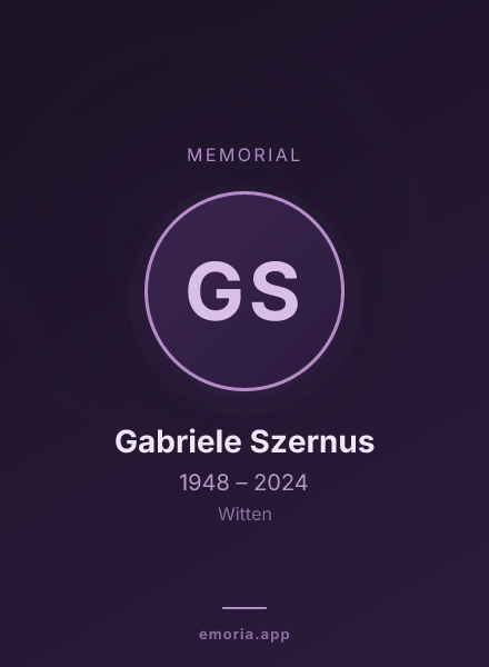 Memorial portrait of Gabriele Szernus