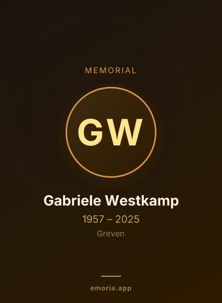 Memorial portrait of Gabriele Westkamp