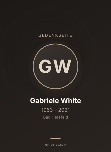 Gedenkportrait von Gabriele White