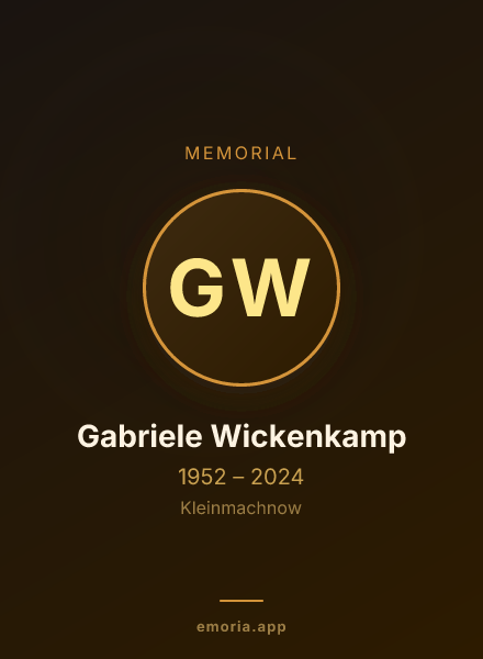 Memorial portrait of Gabriele Wickenkamp
