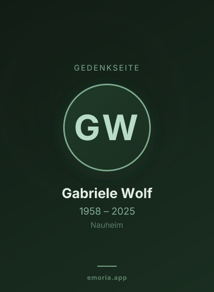 Gedenkportrait von Gabriele Wolf
