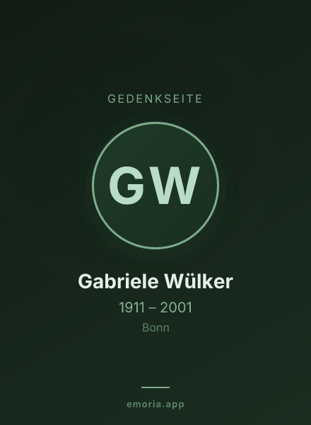 Gedenkportrait von Gabriele Wülker