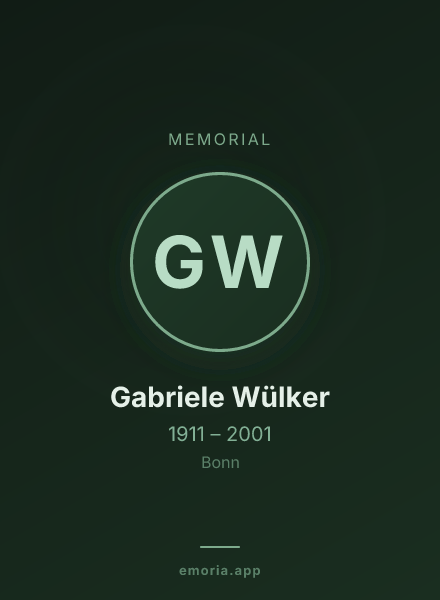 Memorial portrait of Gabriele Wülker