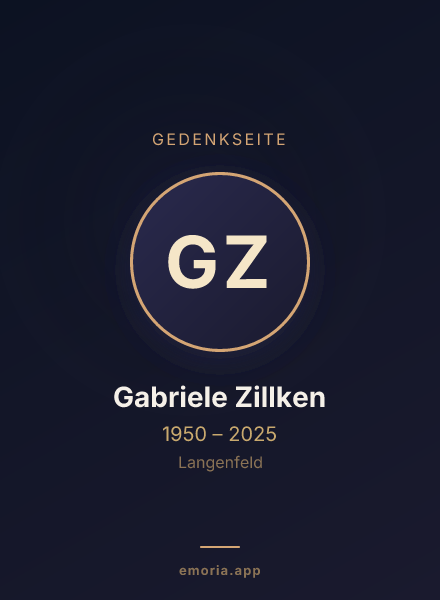 Gedenkportrait von Gabriele Zillken