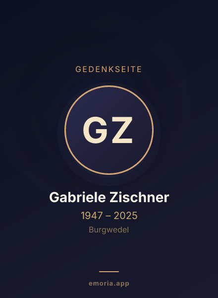 Gedenkportrait von Gabriele Zischner