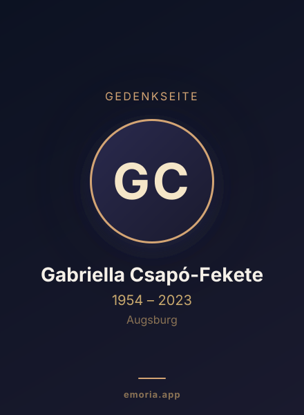 Gedenkportrait von Gabriella Csapó-Fekete