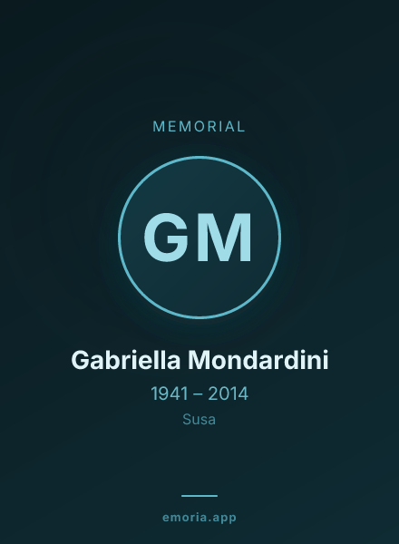 Memorial portrait of Gabriella Mondardini