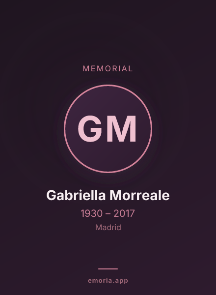 Memorial portrait of Gabriella Morreale