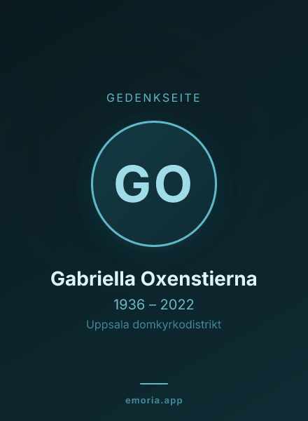 Gedenkportrait von Gabriella Oxenstierna