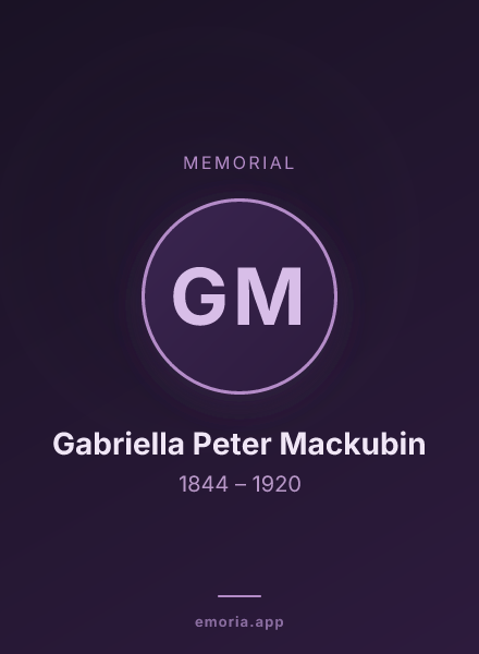 Memorial portrait of Gabriella Peter Mackubin