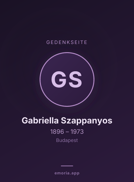 Gedenkportrait von Gabriella Szappanyos