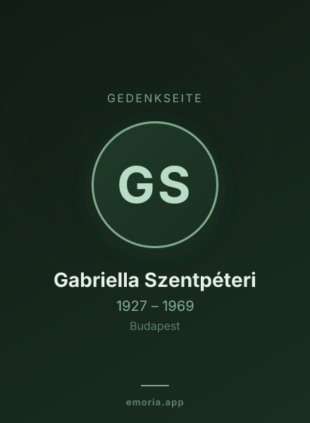 Gedenkportrait von Gabriella Szentpéteri