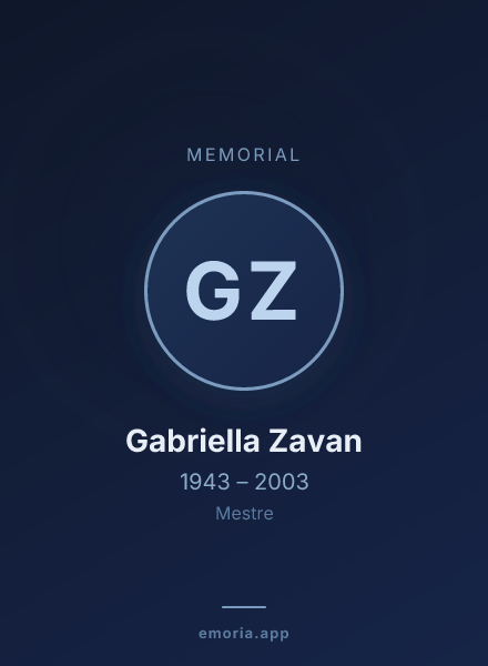Memorial portrait of Gabriella Zavan
