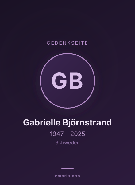 Gedenkportrait von Gabrielle Björnstrand
