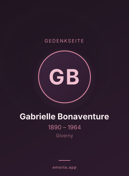 Gedenkportrait von Gabrielle Bonaventure