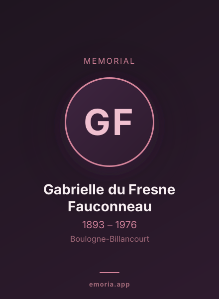 Memorial portrait of Gabrielle du Fresne Fauconneau