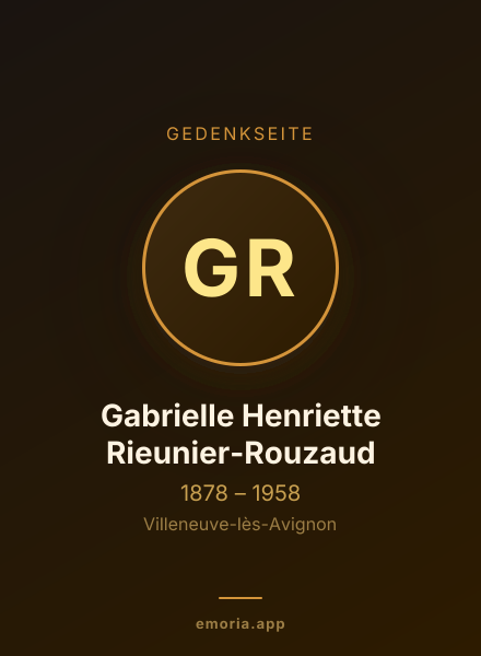 Gedenkportrait von Gabrielle Henriette Rieunier-Rouzaud